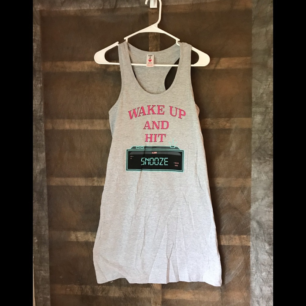 Sleep shirt size medium wake up and hit snooze